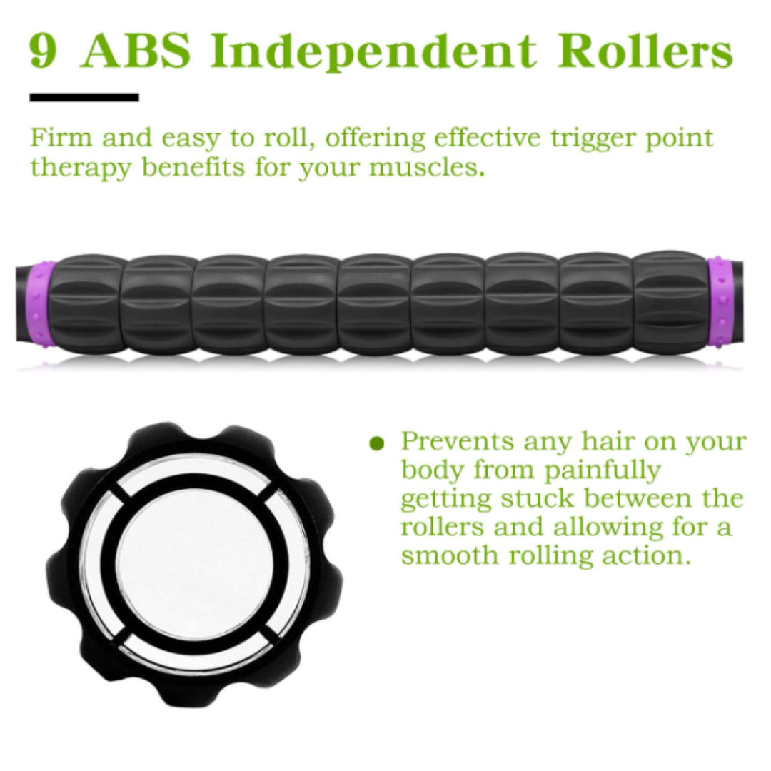 Rodillo muscular, ayuda a reducir el dolor muscular, calambres, masajeador muscular.