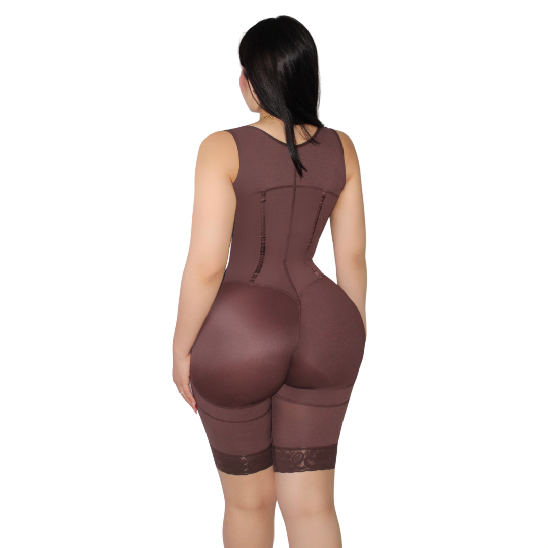 Full Body Fajas Colombianas In Powernet With Bra Knee Length